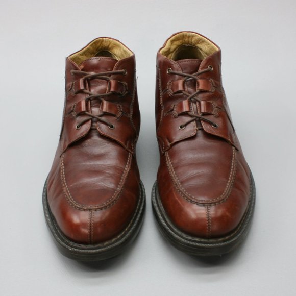 Bacco Bucci Men\'s 13 Brown Leather Lace-up Chukka Moc-toe Ankle Boots Italy main image 4